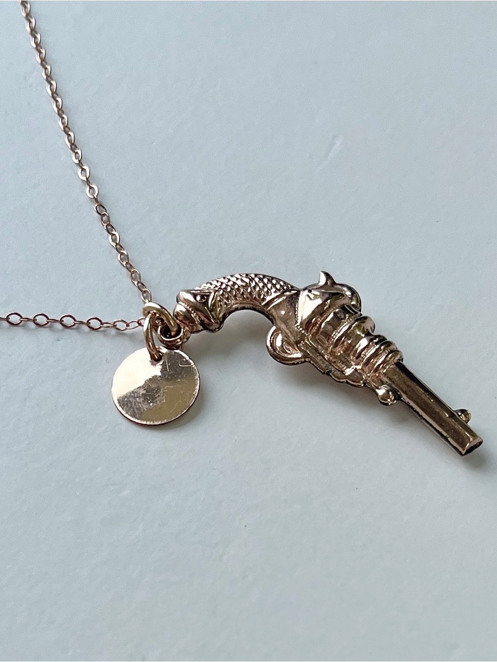 14k Rose Gold-Filled Pistol Pendant Necklace